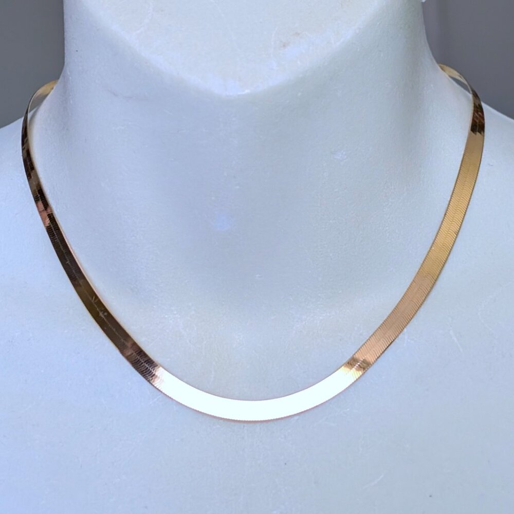 Designer HEAVY Solid 10K Yellow Gold 5MM Herringbone Necklace Chain 10.4 grams